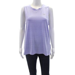Running Bare Womens Textured Scoop Neck Sleeveless Lined Tank Top Purple Size 04
